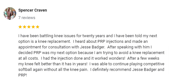 Physical Medicine Jacksonville FL PRP Testimonial Spencer Craven